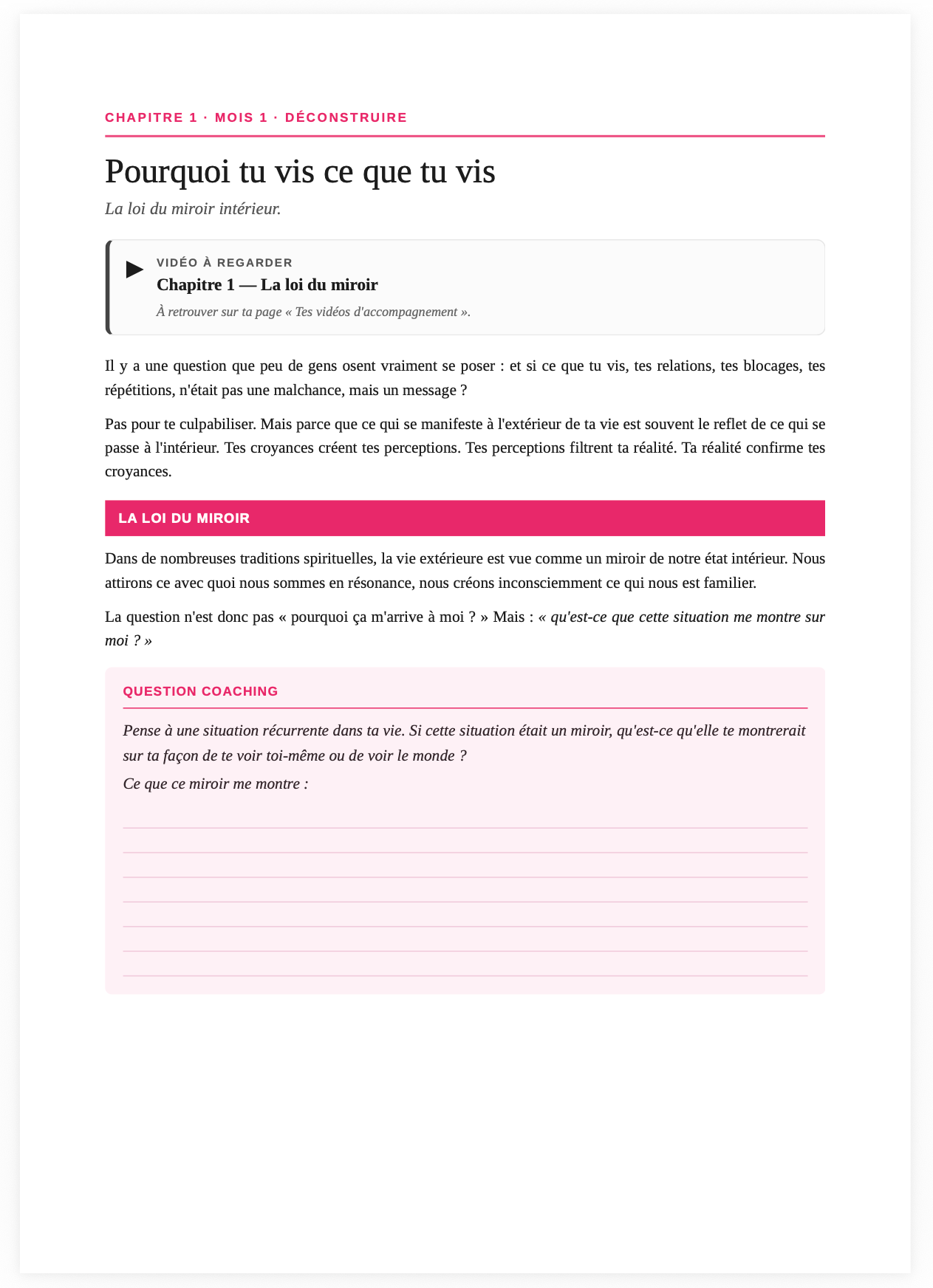 Ozame Réveil - Programme de transformation - coaching