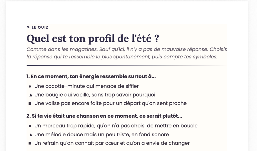 Revenir à soi le cahier de vacances