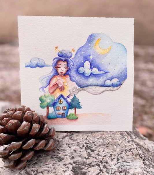 Un souffle de magie - Aquarelle originale