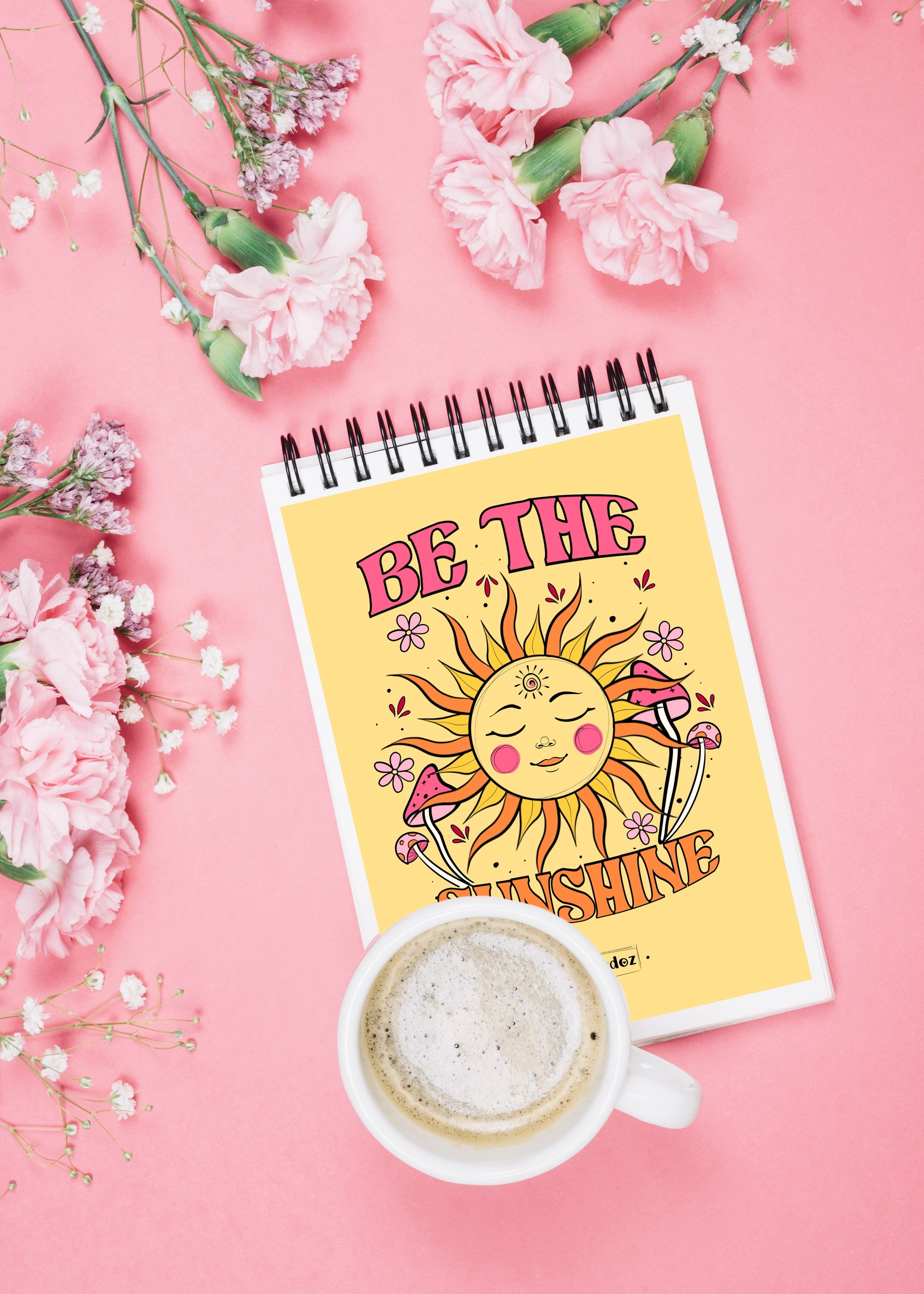Be the sunshine jaune— Illustration originale — L'encre d'Oz