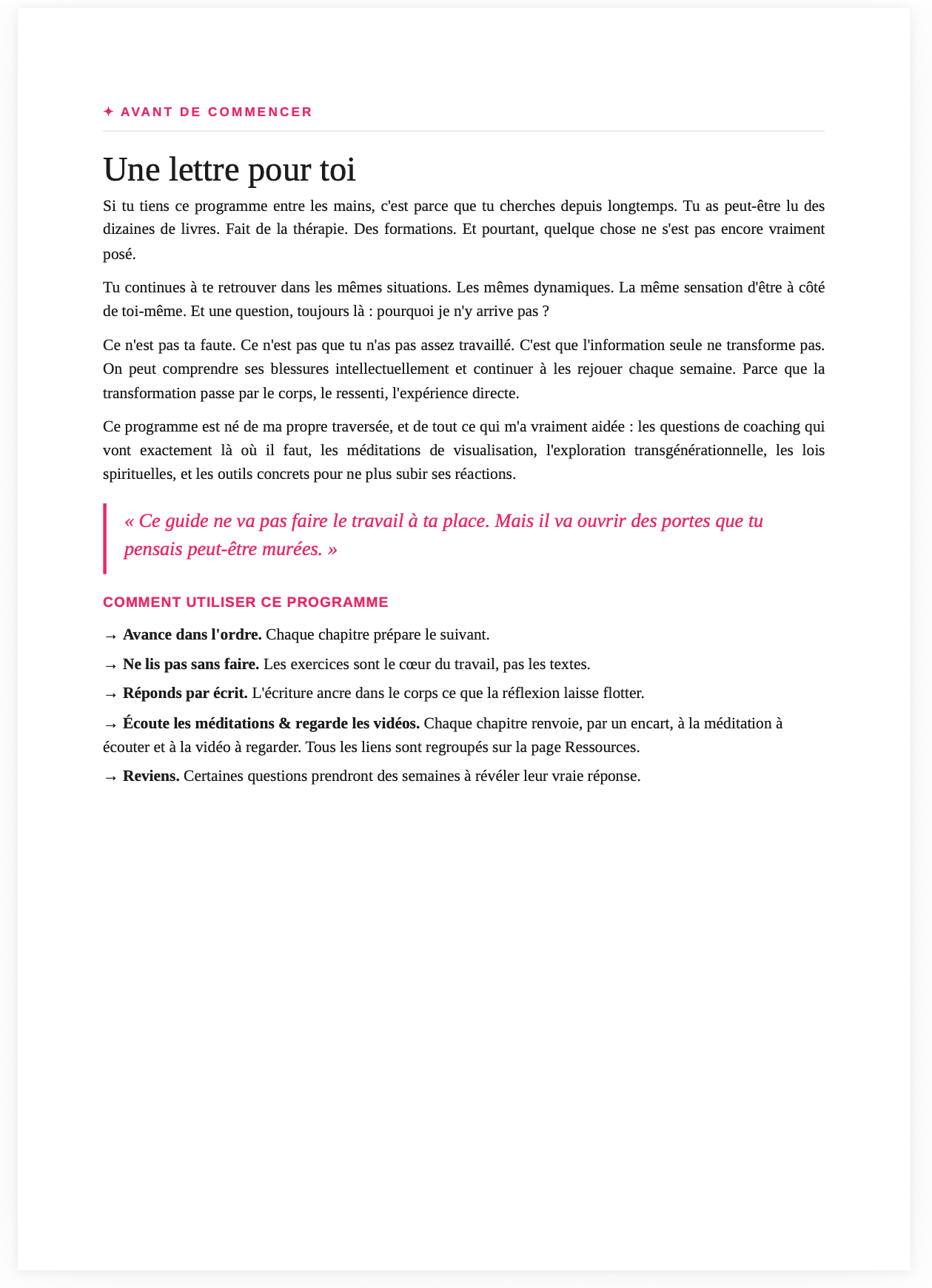 Ozame Réveil - Programme de transformation - coaching